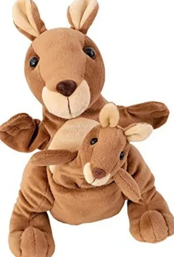 Beleduc Mom and Baby Kangaroo and Joey Hand Puppet and Finder Puppet