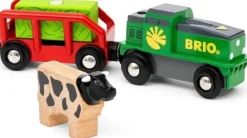 BRIO World Farm Battery Train, Carriage and Cow 36018