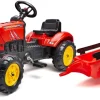 Falk Age 2 - 5, Red Super Charger Pedal Tractor with Opening Bonnet and Trailer 2030AB