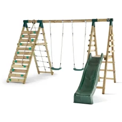 Plum Woolley Monkey Swing and Wooden Climbing Frame with Slide