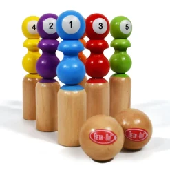 Retro Wooden Bowling Set