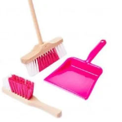 Toys Pure Dustpan, Brush and Broom Set PINK