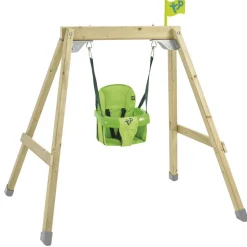TP Forest Acorn Growable Wooden Swing Set with FoldAway swing seat and single swing seat